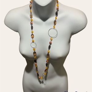 Retro Amber Bead Necklace